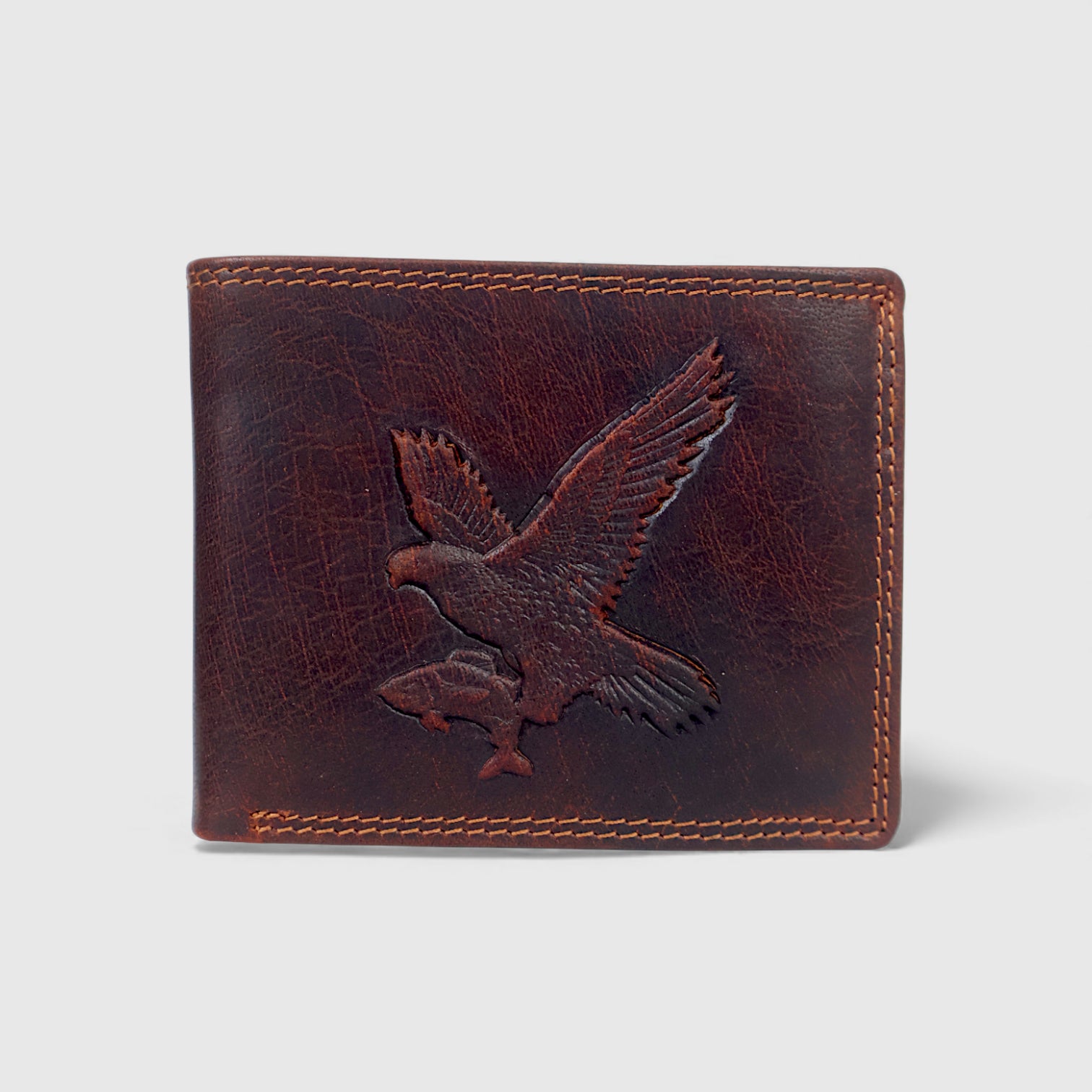 Falcon Ridge Vintage Leather Bifold Wallet – Brown Colour