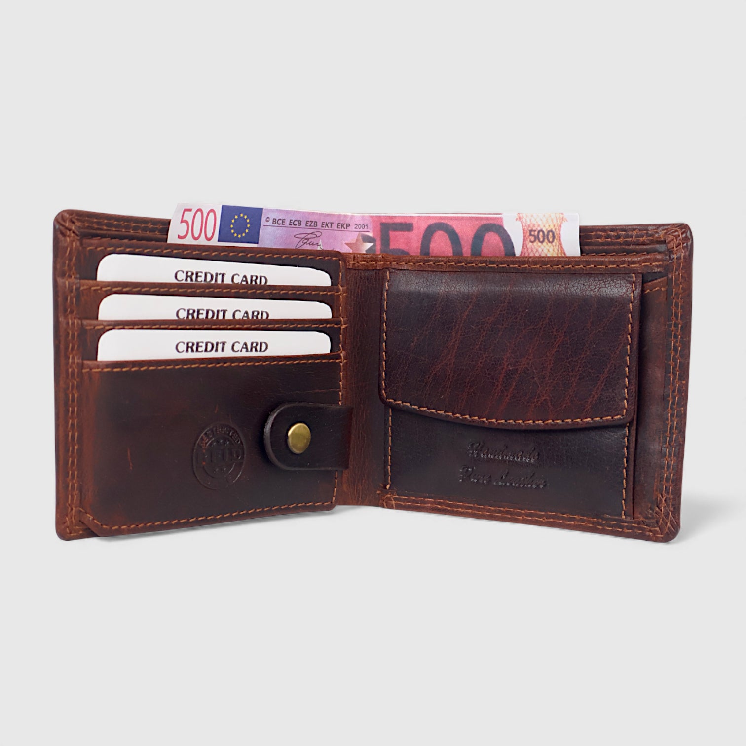 Falcon Ridge Vintage Leather Bifold Wallet – Brown Colour